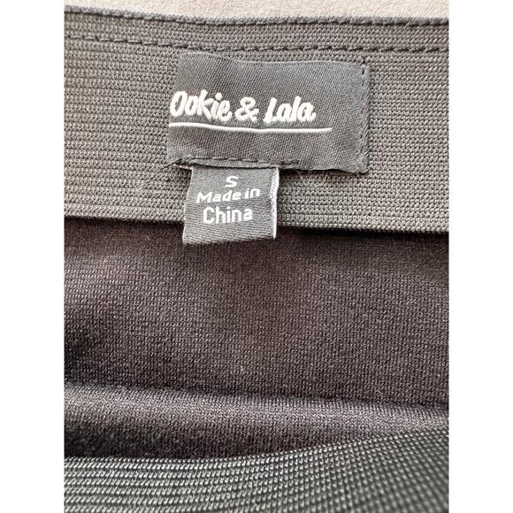 NEW Ookie & LaLa Black Elastic Waist Pull On Straight & Pencil Skirt Size S - Picture 3 of 4